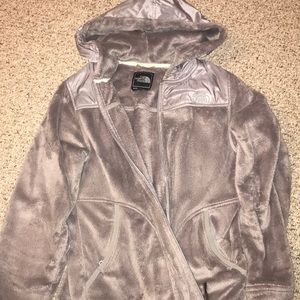 🖤North Face Gray Fuzzy HOODED Fleece